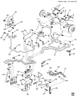 5-СКОРОСТНАЯ МЕХАНИЧЕСКАЯ КОРОБКА ПЕРЕДАЧ Chevrolet Camaro 1995-1997 F BRAKE HOSES & PIPES (J65,NW9)