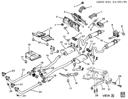 FUEL SYSTEM-EXHAUST-EMISSION SYSTEM Cadillac Fleetwood Brougham 1994-1994 D EXHAUST SYSTEM-V8 EXPORT(NM8)