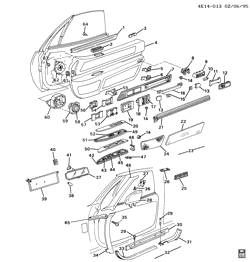 INTERIOR TRIM-FRONT SEAT TRIM-SEAT BELTS Buick Reatta 1990-1991 E97 TRIM/FRONT DOOR