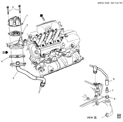 FUEL SYSTEM-EXHAUST-EMISSION SYSTEM Chevrolet Corsica 1994-1995 L E.G.R. VALVE & RELATED PARTS-V6-3.1L (L82/3.1M)