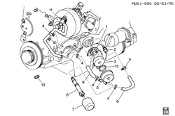 COOLING SYSTEM-GRILLE-OIL SYSTEM Pontiac Grand Prix 1989-1990 W ENGINE OIL COOLER (LG5/3.1V)