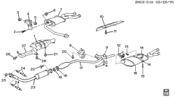 FUEL SYSTEM-EXHAUST-EMISSION SYSTEM Pontiac Grand Am 1995-1995 NW EXHAUST SYSTEM-L4 -2.3L (LD2/2.3D) (DUAL EXHAUST)(2ND DES)