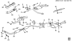 FUEL SYSTEM-EXHAUST-EMISSION SYSTEM Pontiac Grand Am 1995-1995 NW EXHAUST SYSTEM-V6 -3.1L (L82/3.1M) (DUAL EXHAUST)(2ND DES)