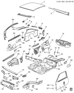 BODY MOLDINGS-SHEET METAL-REAR COMPARTMENT HARDWARE-ROOF HARDWARE Chevrolet Cavalier 1982-1987 J77 SHEET METAL/BODY