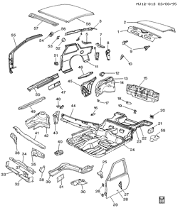 BODY MOLDINGS-SHEET METAL-REAR COMPARTMENT HARDWARE-ROOF HARDWARE Chevrolet Cavalier 1984-1987 J27 SHEET METAL/BODY