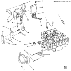 FUEL SYSTEM-EXHAUST-EMISSION SYSTEM Pontiac Bonneville 1992-1993 H E.C.M. MODULE & RELATED PARTS-V6 (L27/3.8L)