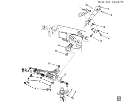 FRONT SUSPENSION-STEERING Chevrolet Cavalier 1982-1986 J STEERING SYSTEM & RELATED PARTS