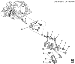 FUEL SYSTEM-EXHAUST-EMISSION SYSTEM Pontiac Bonneville 1996-1999 H ACCELERATOR CONTROL-V6 3.8-1(L67)