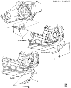 4-CYLINDER ENGINE Pontiac Sunfire 1996-2001 J COVER/TRANSMISSION CONVERTER (MD9,MN4)