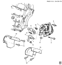 LÂMPADAS-ELÉTRICAS-IGNIÇÃO-GERADOR-MOTOR DE ARRANQUE Chevrolet Monte Carlo 1995-1997 W GENERATOR MOUNTING (LQ1/3.4X)