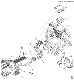 FUEL SYSTEM-EXHAUST-EMISSION SYSTEM Pontiac Sunfire 1996-1999 J AIR INTAKE SYSTEM-L4 (LD9/2.4T)