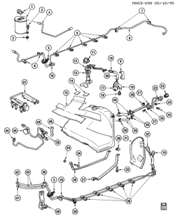 SISTEMA DE COMBUSTÍVEL-ESCAPE-SISTEMA DE EMISSÕES Buick Century 1989-1991 A FUEL SUPPLY SYSTEM (LG7/3.3N)