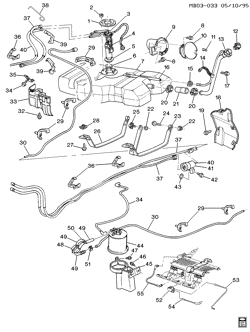 FUEL SYSTEM-EXHAUST-EMISSION SYSTEM Buick Hearse/Limousine 1994-1996 B35 FUEL SUPPLY SYSTEM