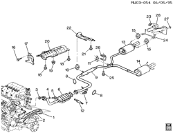 FUEL SYSTEM-EXHAUST-EMISSION SYSTEM Chevrolet Monte Carlo 1998-1999 W EXHAUST SYSTEM (L36/3.8K)