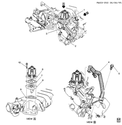 FUEL SYSTEM-EXHAUST-EMISSION SYSTEM Pontiac Grand Prix 1994-1995 W E.G.R. VALVE & RELATED PARTS (LQ1/3.4X)