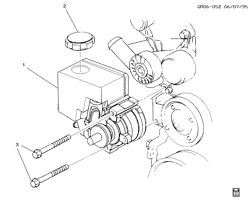 FRONT SUSPENSION-STEERING Buick Park Avenue 1996-1996 C STEERING PUMP MOUNTING-V6 3.8-1(L67)