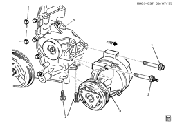КРЕПЛЕНИЕ КУЗОВА-КОНДИЦИОНЕР-АУДИОСИСТЕМА Pontiac Grand Am 1999-2001 N A/C COMPRESSOR MOUNTING (LD9/2.3T)