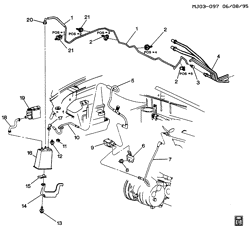 FUEL SYSTEM-EXHAUST-EMISSION SYSTEM Chevrolet Cavalier 1996-1998 J VAPOR CANISTER & RELATED PARTS (LD9/2.4T)