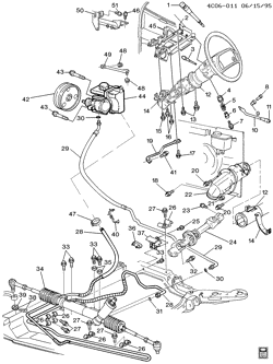FRONT SUSPENSION-STEERING Buick Park Avenue 1994-1996 C STEERING SYSTEM & RELATED PARTS-V6 3.8-1(L67)