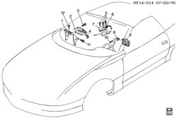 INTERIOR TRIM-FRONT SEAT TRIM-SEAT BELTS Chevrolet Camaro 1996-2002 F INFLATABLE RESTRAINT SYSTEM