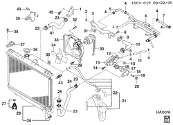 СИСТЕМА ОХЛАЖДЕНИЯ-РЕШЕТКА-МАСЛЯНАЯ СИСТЕМА Chevrolet Prizm 1989-1992 S ENGINE COOLING SYSTEM (1.6-6)(L01)