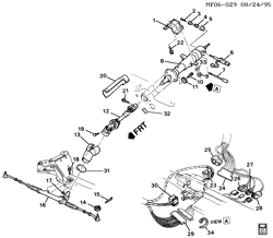FRONT SUSPENSION-STEERING Chevrolet Camaro 1993-2002 F STEERING SYSTEM & RELATED PARTS