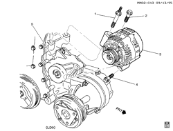 LÂMPADAS-ELÉTRICAS-IGNIÇÃO-GERADOR-MOTOR DE ARRANQUE Chevrolet Malibu 1997-1999 N GENERATOR MOUNTING (LD9/2.4T)