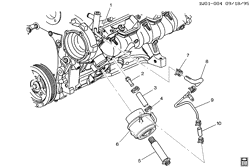 LUBRIFICAÇÃO - ARREFECIMENTO - GRADE DO RADIADOR Chevrolet Monte Carlo 1996-1999 W ENGINE OIL COOLER (L82/3.1M, KC4)
