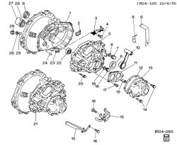 ТОРМОЗА Chevrolet Storm 1990-1993 R 5-SPEED MANUAL TRANSAXLE PART 1 HOUSING, CASE, COVER, & RELATED PARTS(MM5)