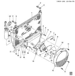 КРЕПЛЕНИЕ КУЗОВА-КОНДИЦИОНЕР-АУДИОСИСТЕМА Chevrolet Storm 1990-1990 R A/C REFRIGERATION SYSTEM PART 1 CONDENSER & RELATED PARTS(C60,EXC (VV5))