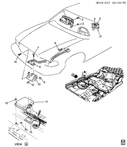 INTERIOR TRIM-FRONT SEAT TRIM-SEAT BELTS Buick Lesabre 1995-1996 H INFLATABLE RESTRAINT SYSTEM (AK5)