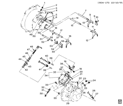 FREIOS Chevrolet Storm 1990-1993 R 5-SPEED MANUAL TRANSAXLE PART 3 SHIFT SHAFTS, FORKS, & RELATED PARTS(MM5)