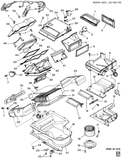 КРЕПЛЕНИЕ КУЗОВА-КОНДИЦИОНЕР-АУДИОСИСТЕМА Chevrolet Lumina APV 1996-1996 U A/C & HEATER MODULE ASM/FRONT UNIT(C34,C67)