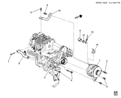 STARTER-GENERATOR-IGNITION-ELECTRICAL-LAMPS Pontiac Bonneville 1996-1996 H GENERATOR MOUNTING-V6 3.8-1(L67)