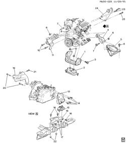 MOTEUR 6 CYLINDRES Buick Regal 1996-1996 W ENGINE & TRANSMISSION MOUNTING (L36/3.8K)