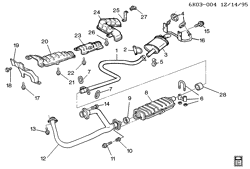 FUEL SYSTEM-EXHAUST-EMISSION SYSTEM Cadillac Seville 1994-1995 K EXHAUST SYSTEM (L26/4.9B)