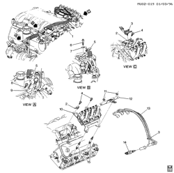 MOTOR DE ARRANQUE-GENERADOR-IGNICIÓN-SISTEMA ELÉCTRICO-LUCES Chevrolet Lumina APV 1996-1996 U SPARK PLUG WIRING (LA1/3.4E)