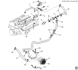 FUEL SYSTEM-EXHAUST-EMISSION SYSTEM Chevrolet Corvette 1994-1995 Y A.I.R. PUMP & RELATED PARTS (LT1)