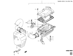 SISTEMA DE COMBUSTÍVEL-ESCAPE-SISTEMA DE EMISSÕES Chevrolet Sprint 1989-1991 M08 AIR CLEANER (TURBO Z02)
