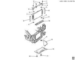 COOLING SYSTEM-GRILLE-OIL SYSTEM Chevrolet Lumina APV 1996-1996 U RADIATOR MOUNTING & RELATED PARTS (LA1/3.4E)