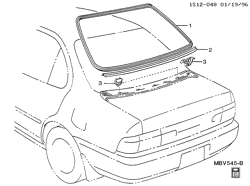 BODY MOLDINGS-SHEET METAL-REAR COMPARTMENT HARDWARE-ROOF HARDWARE Chevrolet Prizm 1993-1997 S MOLDINGS/BODY REAR