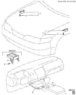 ОТДЕЛКА САЛОНА - ОТДЕЛКА ПЕРЕДН. СИДЕНЬЯ-РЕМНИ БЕЗОПАСНОСТИ Chevrolet Prizm 1994-1997 S INFLATABLE RESTRAINT SYSTEM (AK5)