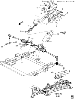 FRONT SUSPENSION-STEERING Chevrolet Monte Carlo 1996-1996 W STEERING SYSTEM & RELATED PARTS