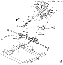 FRONT SUSPENSION-STEERING Chevrolet Monte Carlo 2000-2001 W69 STEERING SYSTEM & RELATED PARTS