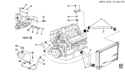 COOLING SYSTEM-GRILLE-OIL SYSTEM Buick Reatta 1988-1990 E HOSES & PIPES/RADIATOR (LN3/3.8C)