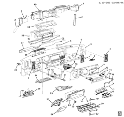 WINDSHIELD-WIPER-MIRRORS-INSTRUMENT PANEL-CONSOLE-DOORS Chevrolet Cavalier 1990-1990 JC INSTRUMENT PANEL PART 1 (EXC B19)
