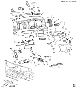 WINDSHIELD-WIPER-MIRRORS-INSTRUMENT PANEL-CONSOLE-DOORS Buick Somerset 1994-1995 N INSTRUMENT PANEL PART 1