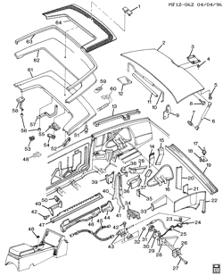 BODY MOLDINGS-SHEET METAL-REAR COMPARTMENT HARDWARE-ROOF HARDWARE Chevrolet Camaro 1991-1991 F67 SHEET METAL/BODY & HARDWARE/TONNEAU COVER-CONVERTIBLE