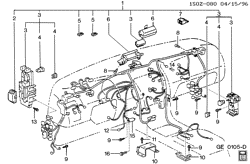 STARTER-GENERATOR-IGNITION-ELECTRICAL-LAMPS Chevrolet Prizm 1993-1997 S WIRING HARNESS/INSTRUMENT PANEL