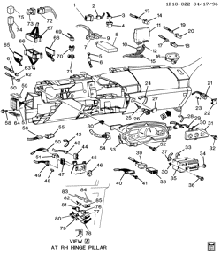 WINDSHIELD-WIPER-MIRRORS-INSTRUMENT PANEL-CONSOLE-DOORS Chevrolet Camaro 1996-1996 F INSTRUMENT PANEL PART 2